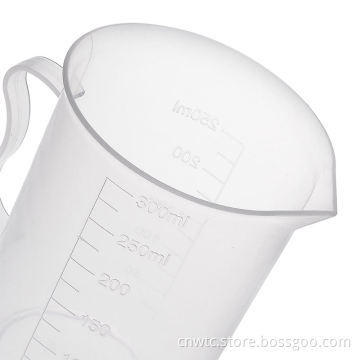 Plastic Graduated Beakers in Various Sizes: 50ml, 100ml, 250ml, and 500ml - Measuring Cups with Spouts